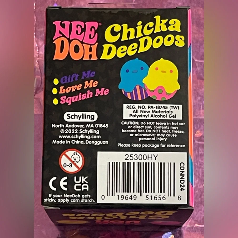 NeeDoh Chicka DeeDoos Pink & Blue Squishy Toy! A soft squeeze! New - Picture 3 of 5
